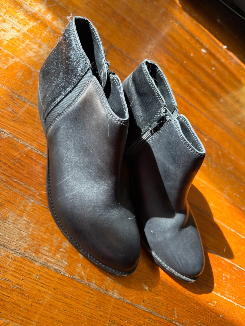 Dune London Black Suede-Calf Hair Ankle Boot